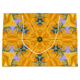 Sacola Para Presentes Grande Caleidoscópio Amarelo de girassol