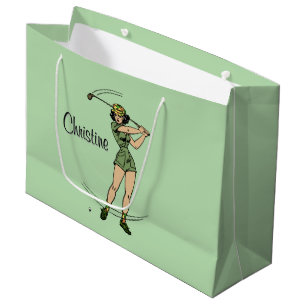 Sacola Para Presentes Grande Calma para o Golfe Pessoal Lady Golfer Green
