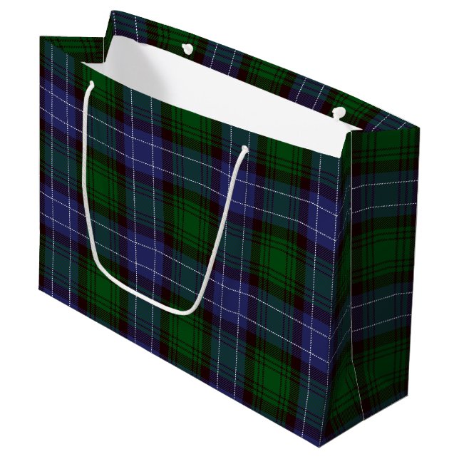Sacola Para Presentes Grande Campbell Tartan Green Xadrez (Frente inclinada)