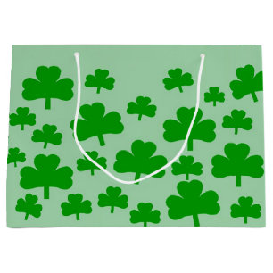Sacola Para Presentes Grande Campo de Shamrocks