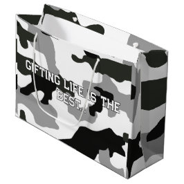 Sacola Para Presentes Grande Camuflagem cinza urbana nº 15 impresso