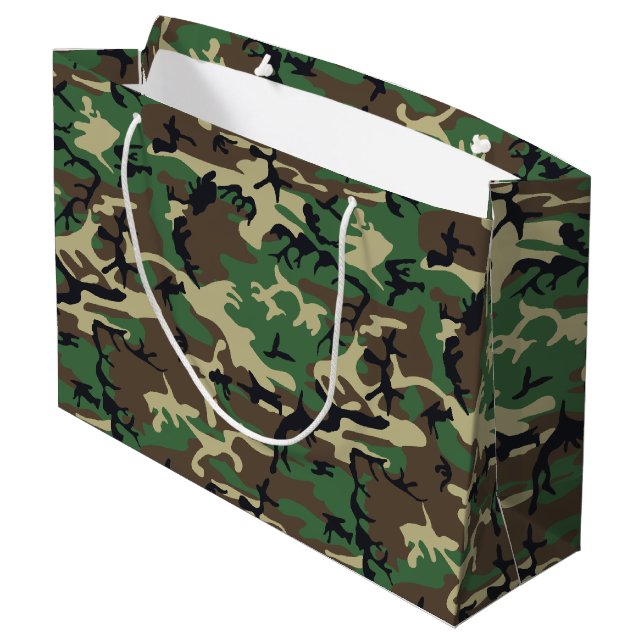 Sacola Para Presentes Grande Camuflagem Militar (Verso inclinado)
