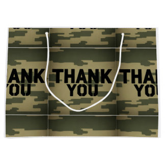 Sacola Para Presentes Grande Camuflagem "Obrigado" - Saco do Presente
