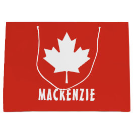 Sacola Para Presentes Grande Canada Day Red White Flag Canada Mapeando Nome Fol