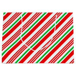 Sacola Para Presentes Grande Canas Vermelhas e Verdes de Doces Strike Christmas