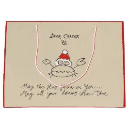 Sacola Para Presentes Grande Cancer de Natal Astrologia Horoscópio Vermelho Ele