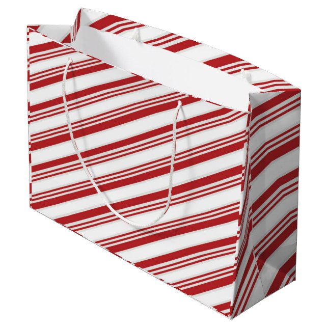 Sacola Para Presentes Grande Candy Cane (Verso inclinado)