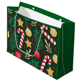 Sacola Para Presentes Grande Candy Canes