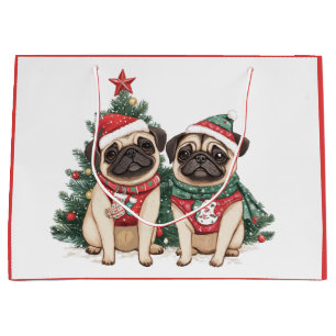 Sacola Para Presentes Grande Caninos de Natal
