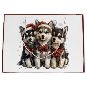 Sacola Para Presentes Grande Caninos de Rouco de Natal