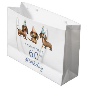 Sacola Para Presentes Grande Cão 60 - Aniversário do Dachshund