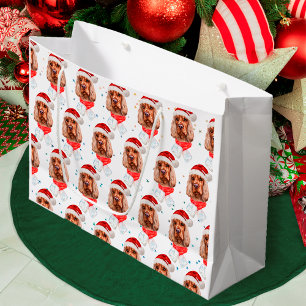 Sacola Para Presentes Grande Cão da Raça Cocker Spaniel Inglês Natal