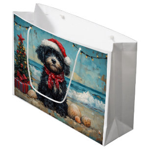 Sacola Para Presentes Grande Cão de Água Português Natal Praia Vintage