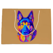 Cão de german shepherd nas cores