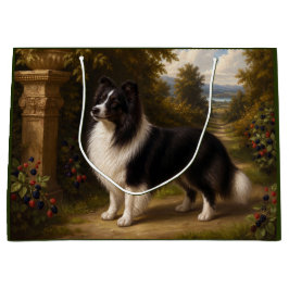 Sacola Para Presentes Grande Cão de Pastoreio Shetland Renascença