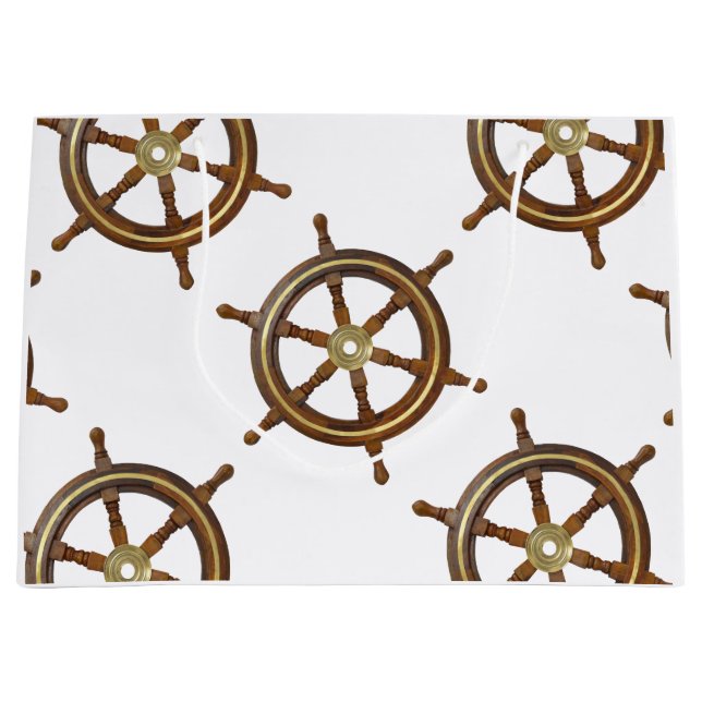 Sacola Para Presentes Grande Capacete de Madeira Antiga (Frente)