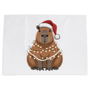 Sacola Para Presentes Grande Capivara Natal Correspondência Divertida Papai Noe