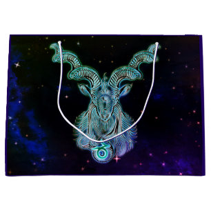 Sacola Para Presentes Grande capricorn, o saco de presentes do zodiac da cabra