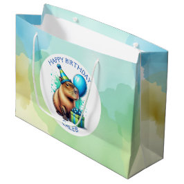 Sacola Para Presentes Grande  Capybara Themed Boy's Birthday Party Personalized
