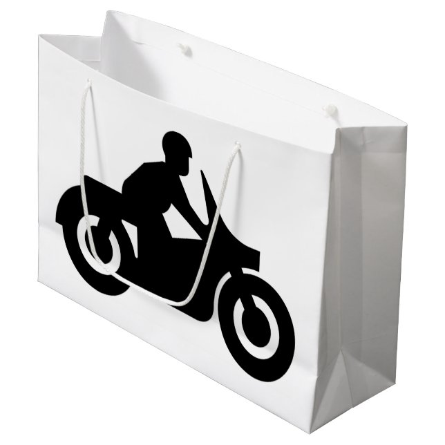 SACOLA PARA PRESENTES GRANDE CARA BIKER (Frente inclinada)