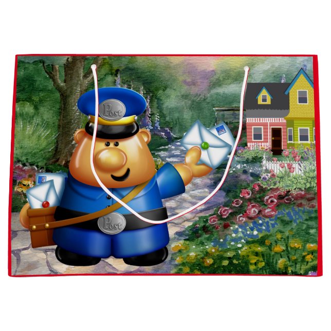 Sacola Para Presentes Grande Carrier Postman Bolsa - Consulte Voltar (Frente)