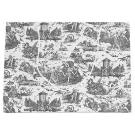 Sacola Para Presentes Grande Carruagem francesa Vintage de Dawn Toile de Jouy-C