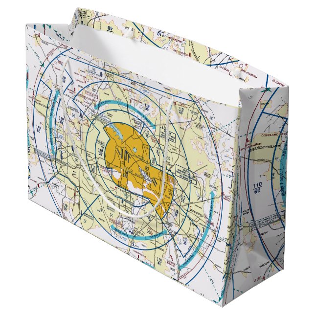 Sacola Para Presentes Grande Carta de Aviação (Verso inclinado)