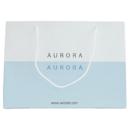 Sacola Para Presentes Grande Cartão de Visita Azul Tom sobre Tom Minimalista