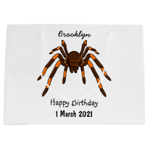 Sacola Para Presentes Grande Cartoon de aranha-do-marrom e-laranja-acastanhado