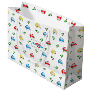 Sacola Para Presentes Grande Cartoon de carros vermelho, azul e amarelo