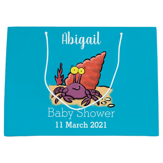 Sacola Para Presentes Grande Cartum roxo engraçado e engraçado (Frente)