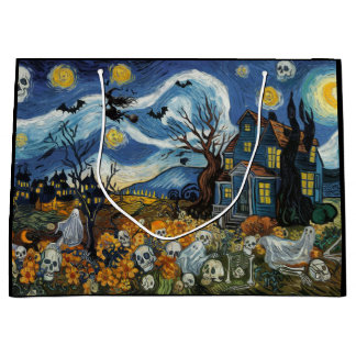 Sacola Para Presentes Grande Casa Assombrada de Maluco Noturno-Halloween