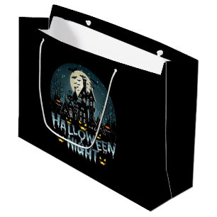 Sacola Para Presentes Grande Casa Assombrada, Noite Assustadora do Halloween