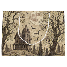 Sacola Para Presentes Grande Casa Assombrada Vintage & Lua Cheia