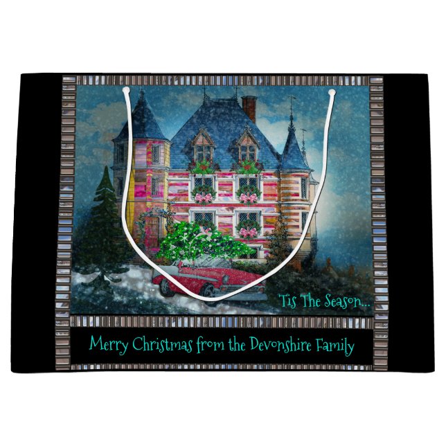 Sacola Para Presentes Grande Casa para Natal (Frente)