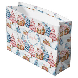 Sacola Para Presentes Grande Casa Personalizada de Pão de Natal Bonito