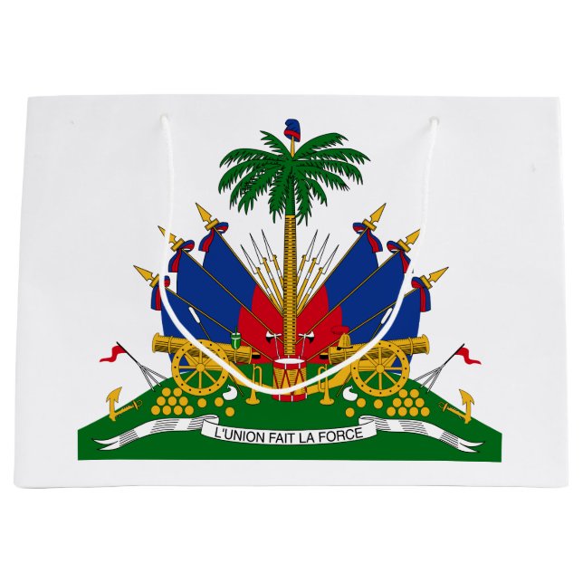 Sacola Para Presentes Grande Casaco de Armas do Haiti (Haiti) (Frente)