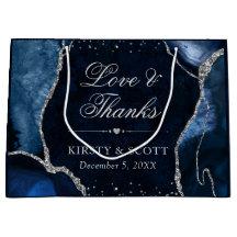 Casamento de Agitação de Glitter Azul e Prateado