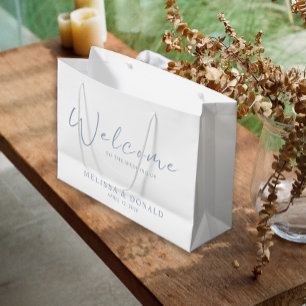 Sacola Para Presentes Grande Casamento de Boho Boho das Flores Periwinkle