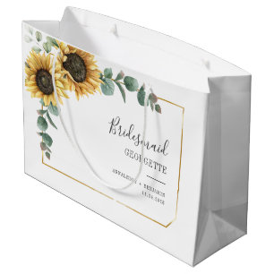 Sacola Para Presentes Grande Casamento de Bridesmaid Floral de Sunflower Eucaly