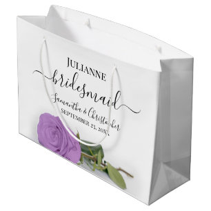 Sacola Para Presentes Grande Casamento de Bridesmaid, Rosa Poh Roxo Elegante