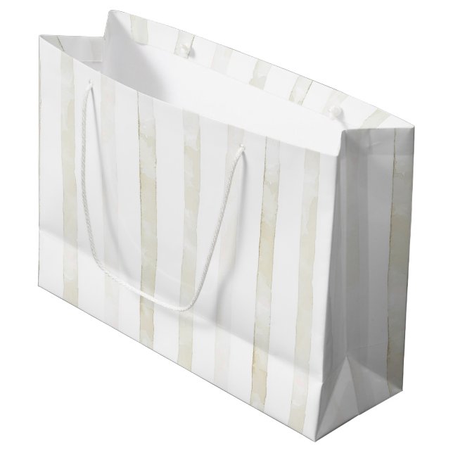 Sacola Para Presentes Grande Casamento de Creme Branco Marfim (Frente inclinada)