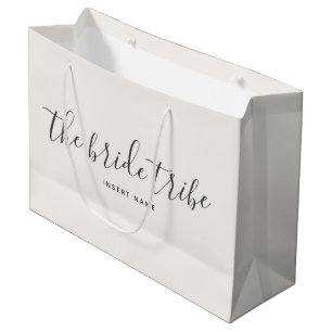 Sacola Para Presentes Grande Casamento de Creme Não Branco da Tribo Bride