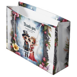 Sacola Para Presentes Grande Casamento de Elfo Steampunk Caprichoso 