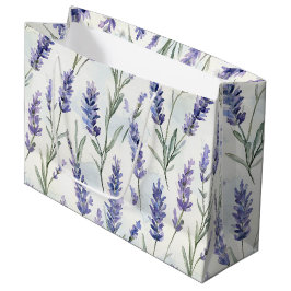 Sacola Para Presentes Grande Casamento de Flores de Lavanda Romântica