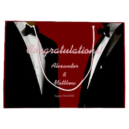 Sacola Para Presentes Grande Casamento de Homens Gay Modernos Elegantes