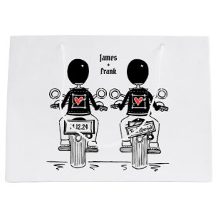 Sacola Para Presentes Grande Casamento de motocicleta de duas noivas Biker