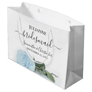 Sacola Para Presentes Grande Casamento de Rosa de Bridesmaid Azul Elegante