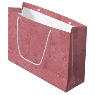 Sacola Para Presentes Grande Casamento Floral Vermelho Elegante