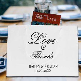 Sacola Para Presentes Grande Casamento Mínimo Branco e Negro